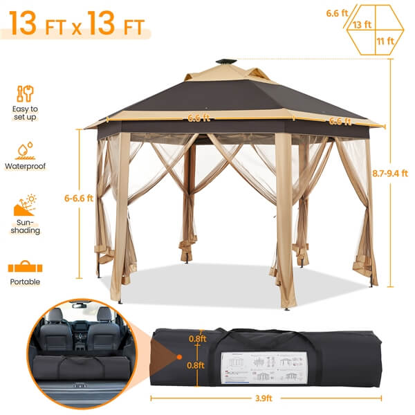 Yaheetech 13??13 Pop-Up Patio Gazebo Tent - Image 3