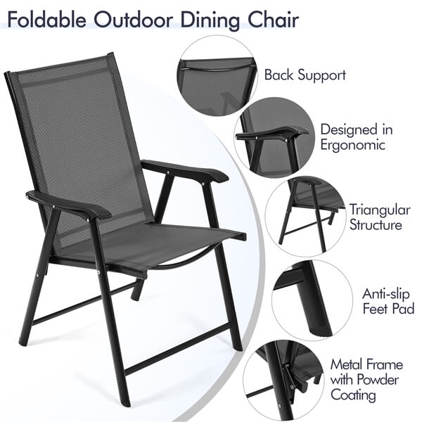 Yaheetech Patio Dining Chairs Set of 4 with Armrests - Image 5