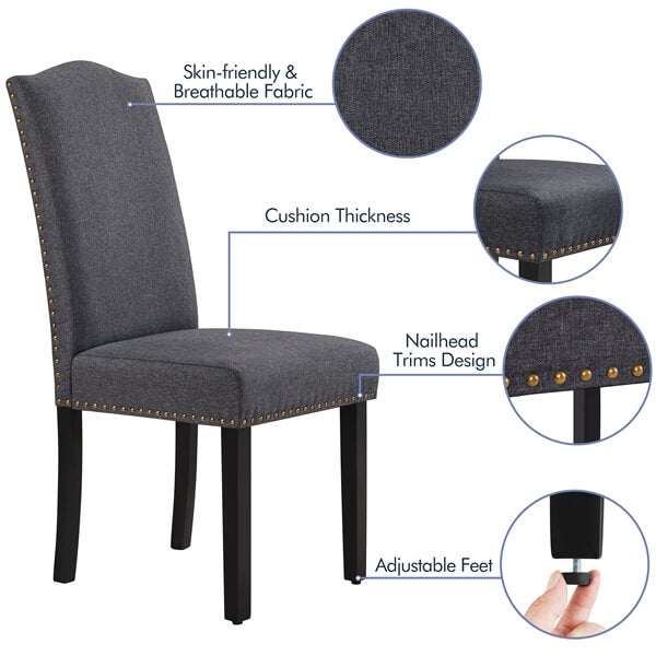 Yaheetech 6PCS Fabric Dining Chairs - Image 5