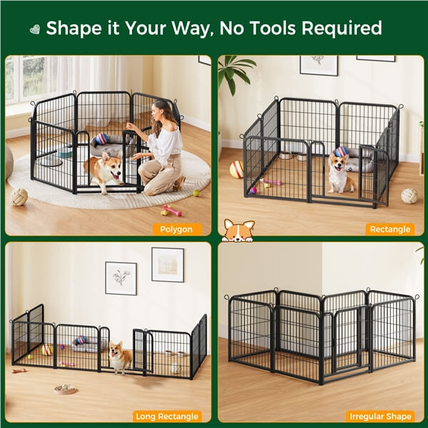 Yaheetech 24 inch 8 Panels Dog Pen Indoor Heavy Duty Puppy Exercise Pen - Image 7