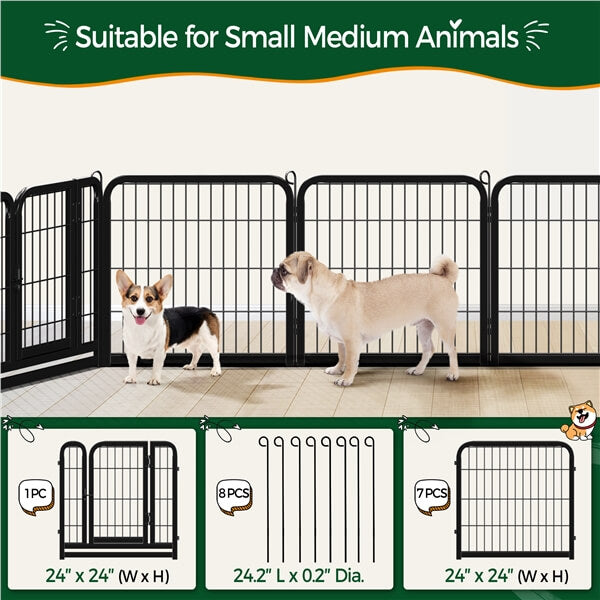 Yaheetech 24 inch 8 Panels Dog Pen Indoor Heavy Duty Puppy Exercise Pen - Image 6