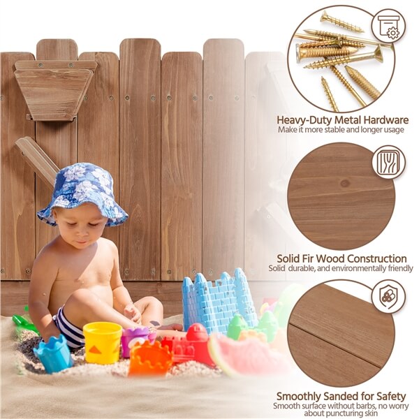 Yaheetech 53?? 44.5in Wood Sand Box for Kids Ages 3-8 - Image 9