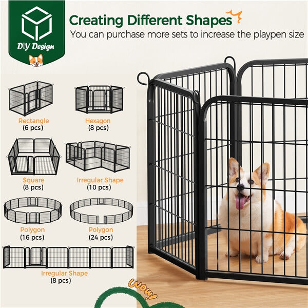 Yaheetech 24 inch 8 Panels Dog Pen Indoor Heavy Duty Puppy Exercise Pen - Image 9