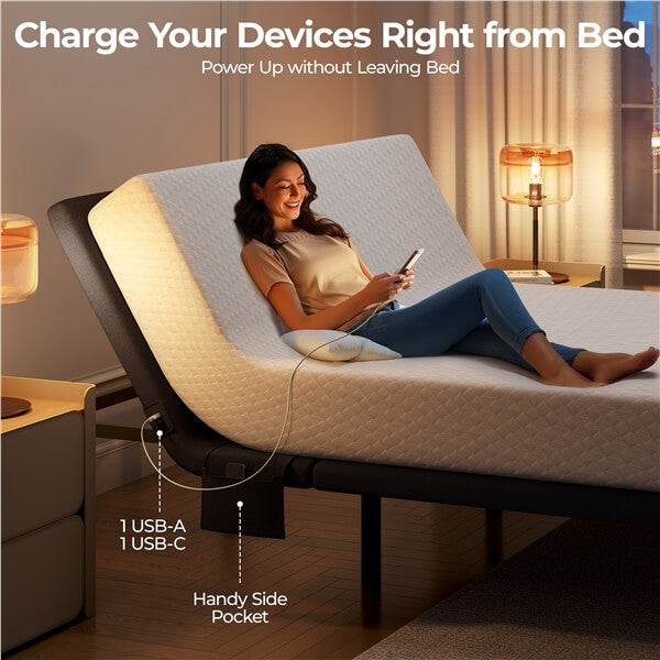 Yaheetech Adjustable Bed Frame with Wireless Remote Control - Image 13