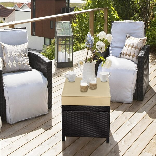 Yaheetech 2pcs Wicker Ottomans - Image 11
