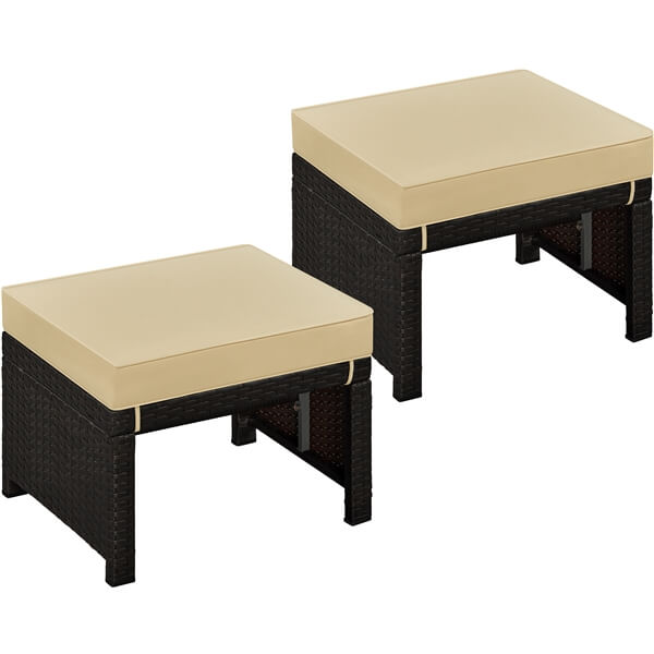 Yaheetech 2pcs Wicker Ottomans - Image 2