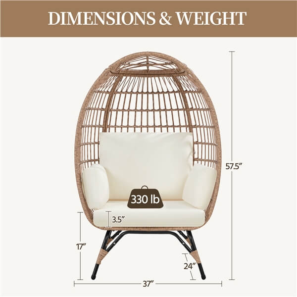 Yaheetech Egg Rattan Chair - Image 3