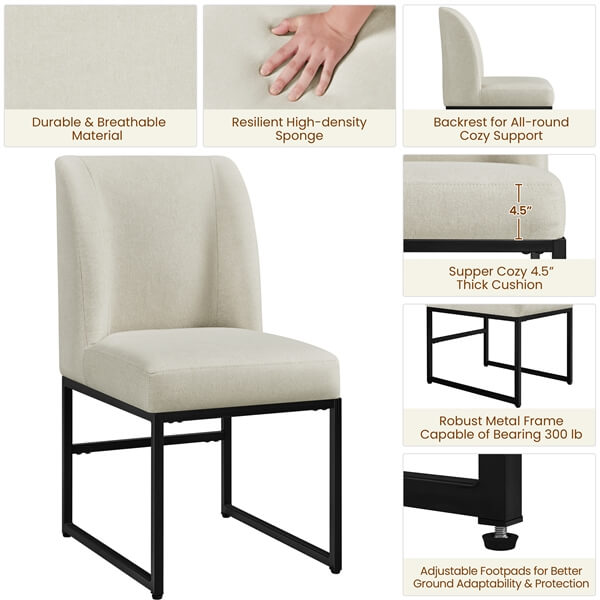 Yaheetech Upholstered Dining Chairs - Image 4