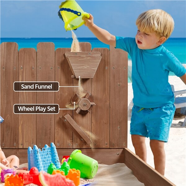 Yaheetech 53?? 44.5in Wood Sand Box for Kids Ages 3-8 - Image 10