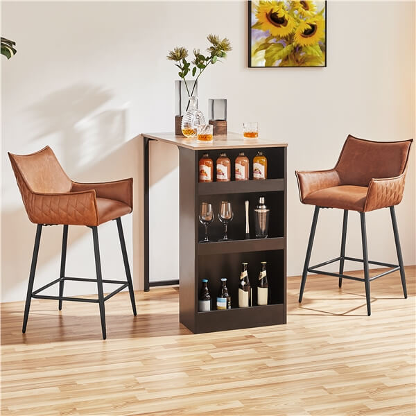 Yaheetech PU Leather Bar Stools Set of 6 - Image 7