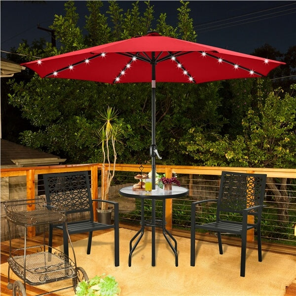 Yaheetech 10FT Solar Powered Patio Umbrella - Image 8