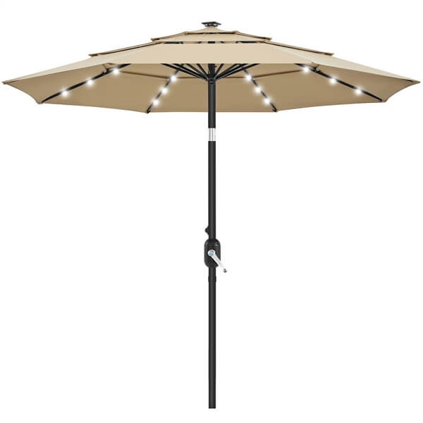 Yaheetech 10ft 3-Tier Vented Solar Patio Umbrella - Image 2