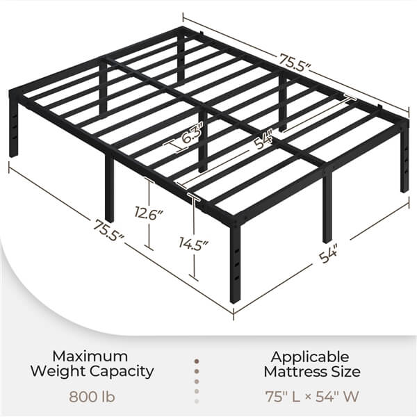 Yaheetech Bed Frame with Storage Space - Image 4