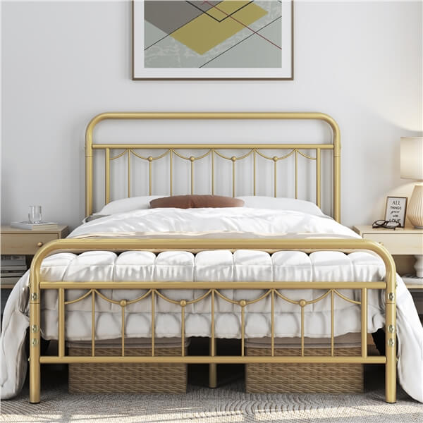 Yaheetech Metal Bed Frame with Vintage Headboard and Footboard - Image 10