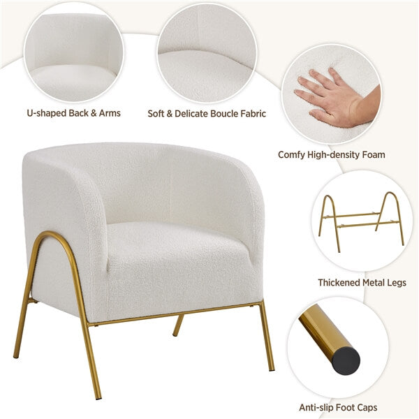 Yaheetech Modern Boucle Armchair - Image 7