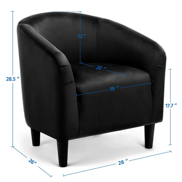 Yaheetech 2PCS Cozy Velvet Barrel Chair - Image 3