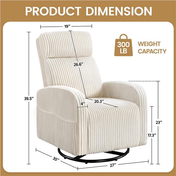 Yaheetech 360?? Swivel Glider Chair for Nursery - Image 5