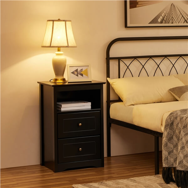 Yaheetech Tall Nightstand with 2 Drawer and 1 Cubby - Image 7