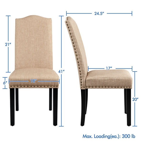 Yaheetech Dining Chairs Upholstered Parsons Chairs - Image 3