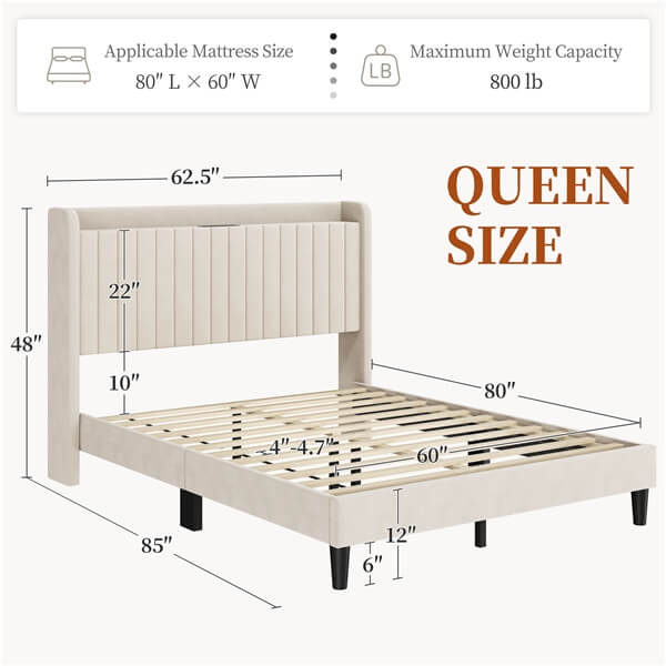 Yaheetech Bed Frame with USB Charging Station and Storage - Image 5