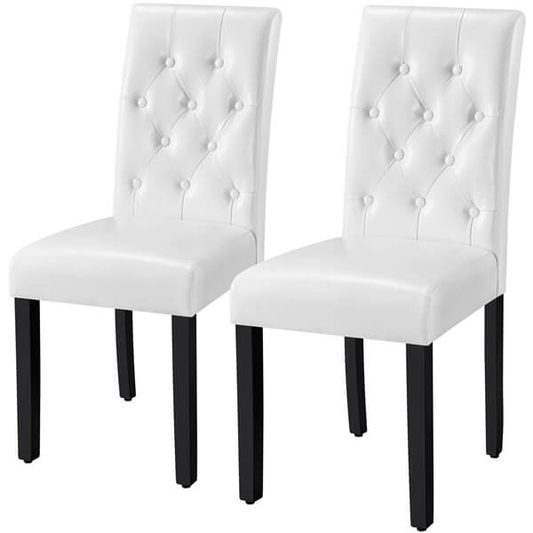 Yaheetech Button Tufted Dining Chairs Parsons Chair Set of 2 - Image 5