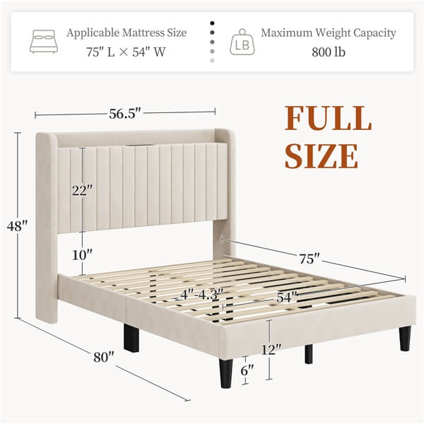 Yaheetech Bed Frame with USB Charging Station and Storage - Image 3