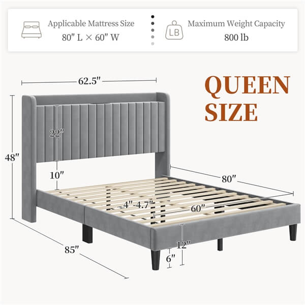Yaheetech Bed Frame with USB Charging Station and Storage - Image 11