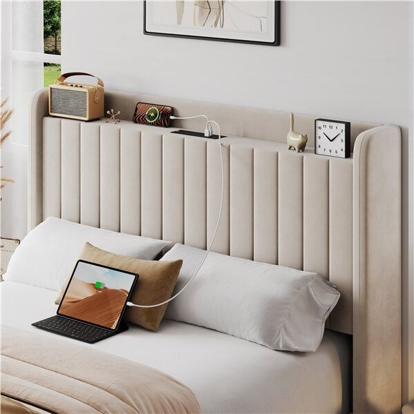 Yaheetech Bed Frame with USB Charging Station and Storage - Image 17