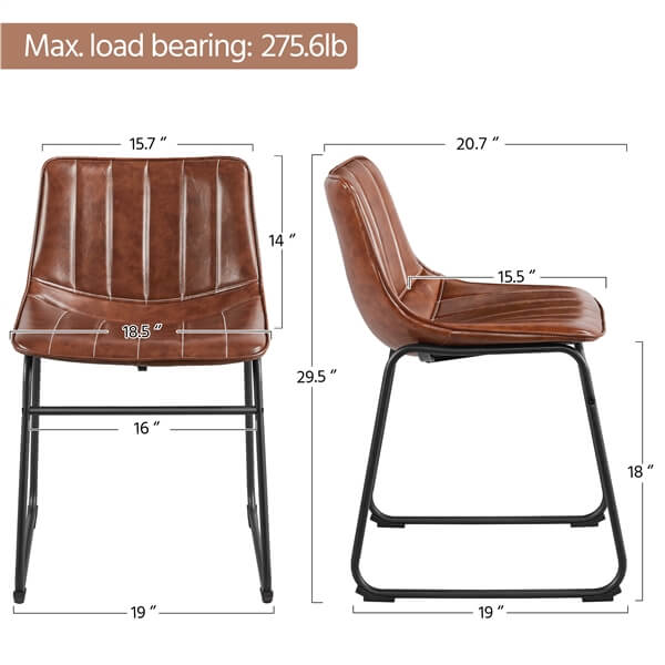 Yaheetech Outdoor Kitchen Dining Room Chairs with Metal Legs Set of 4 - Image 3