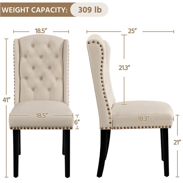Yaheetech Dining Chairs Upholstered Fabric Chairs - Image 3