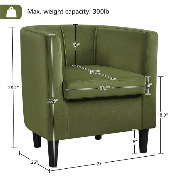 Yaheetech Set of 2 Barrel-shaped Chair Accent Arm Chair - Image 3