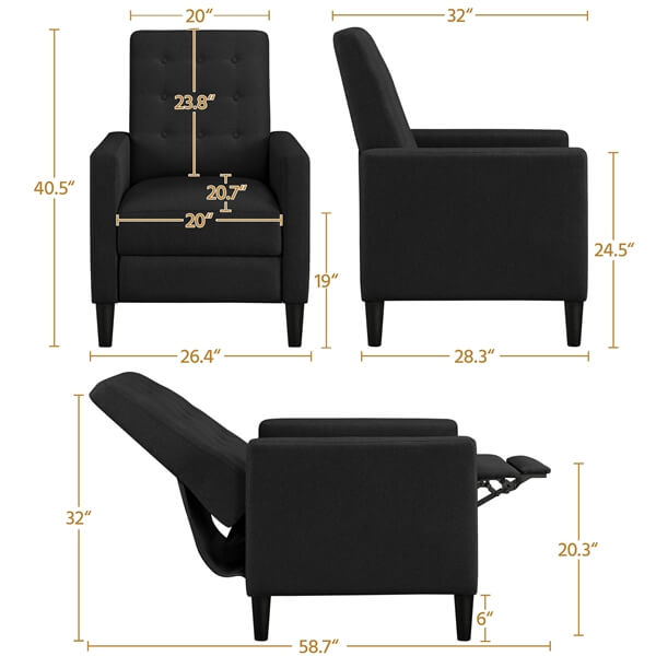 Yaheetech Faux Leather Recliner Sofa - Image 3