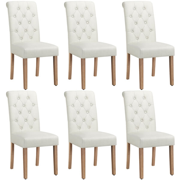 Yaheetech Dining Chairs Set of 6 Fabric Upholstered Dining Chairs - Image 4