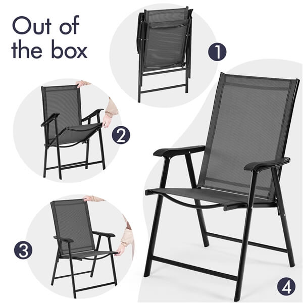 Yaheetech Patio Dining Chairs Set of 4 with Armrests - Image 7