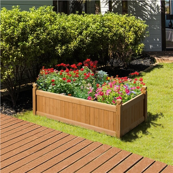 Yaheetech 46?? L ?? 23.5?? W ?? 16?? H Wooden Raised Garden Bed