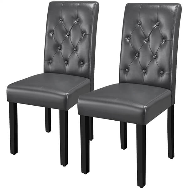 Yaheetech Button Tufted Dining Chairs Parsons Chair Set of 2 - Image 4